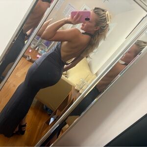 White Fox Ruched Gray Dress